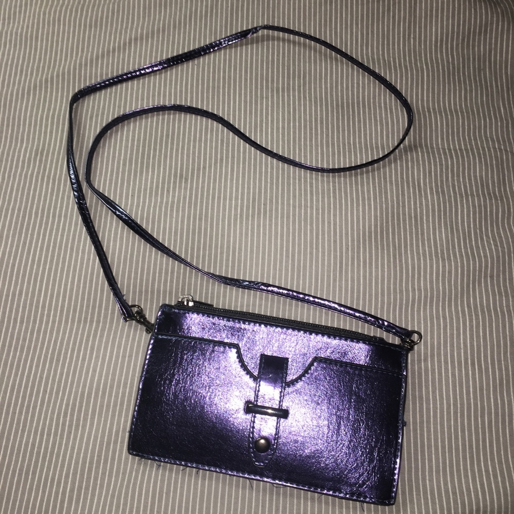 Blue Metallic Purse NWOT